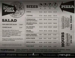 Doug's Point Pizza menu