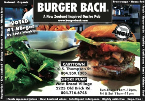 Burger Bach menu