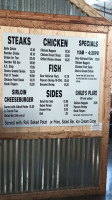 Bryan's Steaks menu