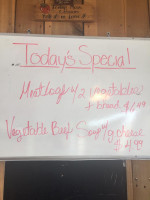 Buggy Shed menu