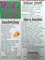 Hank’s Sports And Grill menu