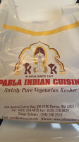 Pabla Indian Cuisine menu