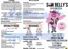 Sow Belly's menu
