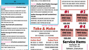 Sow Belly's menu