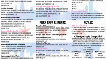 Sow Belly's menu