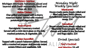 Mexican menu