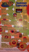 Farley's Food Fun Pub menu