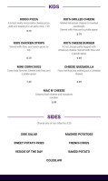 Farley's Food Fun Pub menu
