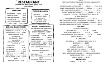 Rosita's menu