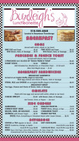 Burleigh's Luncheonette menu