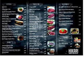 HIKARI Japanese BBQ Grill menu