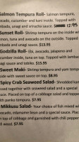 Sushi Cuisine menu