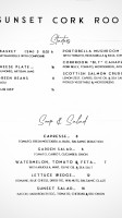 Sunset Cork Room menu