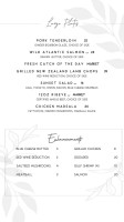 Sunset Cork Room menu