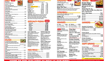 Pasquale's Pizzeria menu