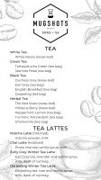 Mugshots Coffee And Tea menu