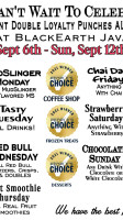 Blackearth Java, Coffee, Tea, Smoothies, Red Bull Spritzers, Energy Drinks, Snacks, More menu