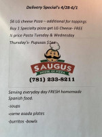 Saugus House Of Pizza menu