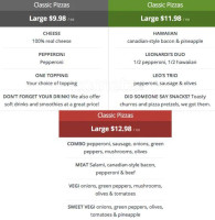 Winco Pizza menu
