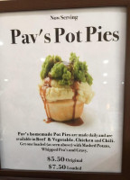 Pav's Creamery menu