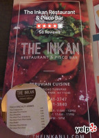 Inkan Pisco menu