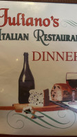 Julianos Italian menu