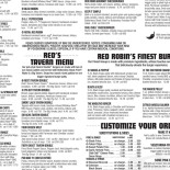 Red Robin Gourmet Burgers menu
