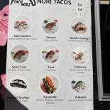 Taco Nori menu