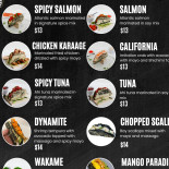 Taco Nori menu