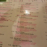 Pho' Seng menu