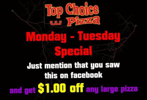 Top Choice Pizza inside
