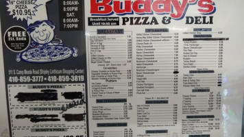 Buddy's Pizza Deli menu