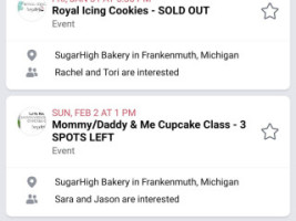 Sugarhigh Bakery Carta