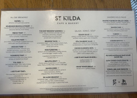 St. Kilda Cafe Bakery menu