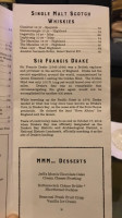 Drakes Fireside Lounge menu