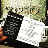 Sorso Wine Room menu