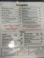 Buckaroo Burgers menu