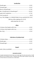 Onawa Country Club menu