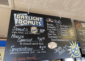 Daylight Donuts menu