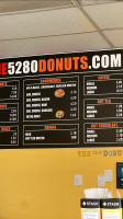 The 5280 Donuts menu