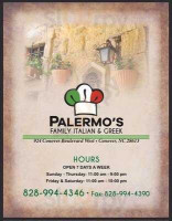 Palermo's Italian And Greek menu