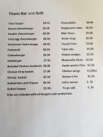 Titans Grill menu