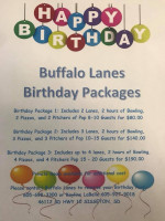 Buffalo Lanes Bowling Alley menu