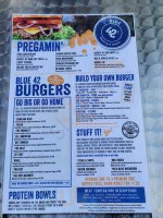 Blue 42’s Burger And Wingery menu