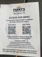 Parry's Pizzaria And Tap House menu