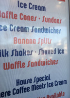 Cow-a-bunga Ice Cream Coffee menu