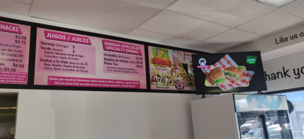 Michoacana Ice Cream menu