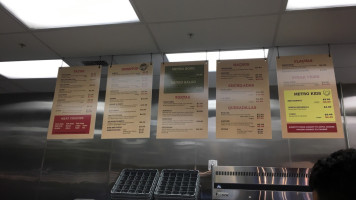 Metro Taquero menu