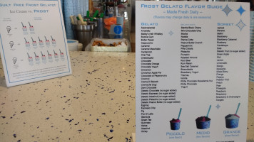 Frost Gelato menu