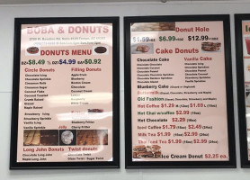 Boba Donuts menu